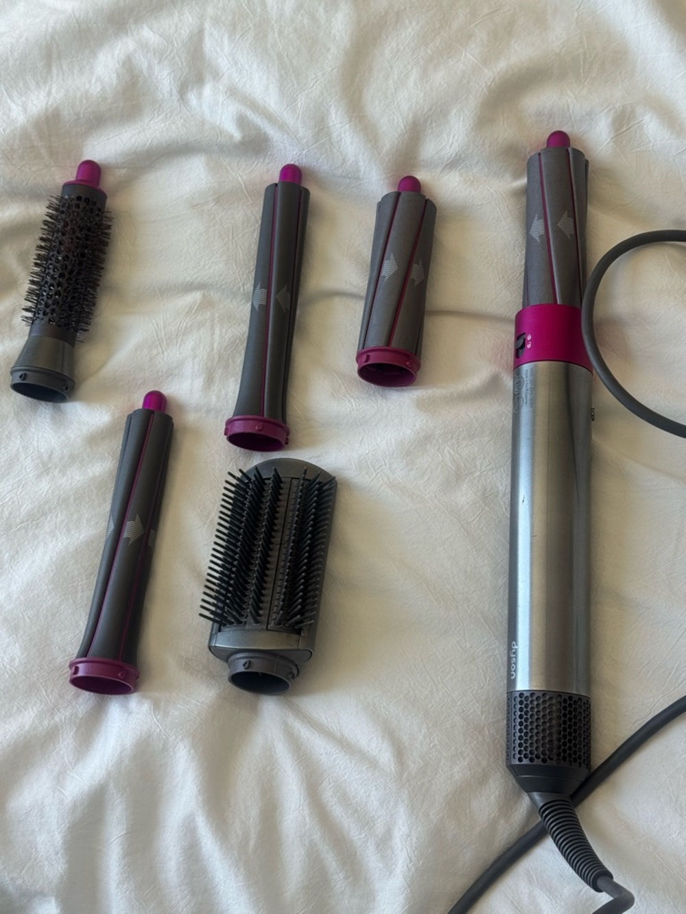Dyson Airwrap Multi-Attachment Hot Air Styler - Magenta and Gray